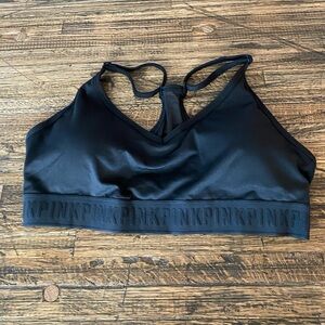 New. Victorias Secret “Pink” Sports Bra.   Color is Black. Size Large.